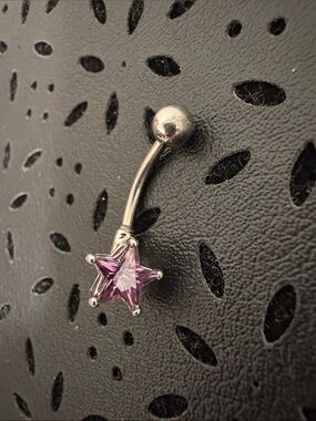 Purple Star Belly Ring - Pink Star Navel Jewelry
